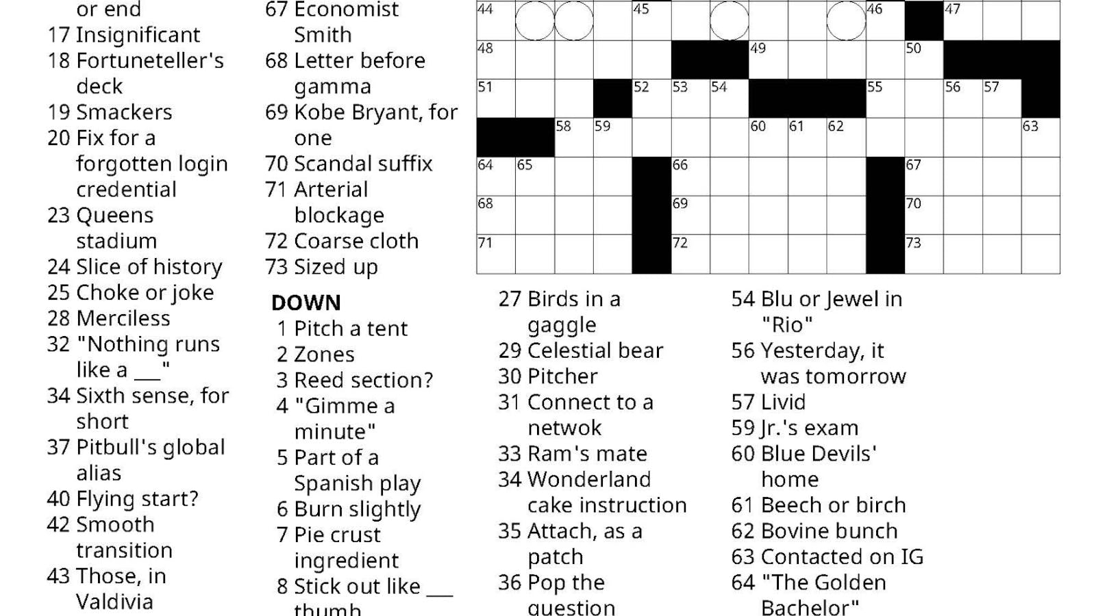 Crossword 09 19 2024 The Middlebury Campus