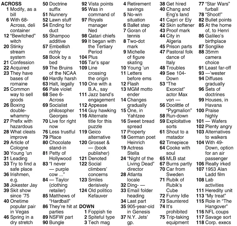 Crossword 11 16 16 Seven Days Crossword 11 16 16 Seven Days