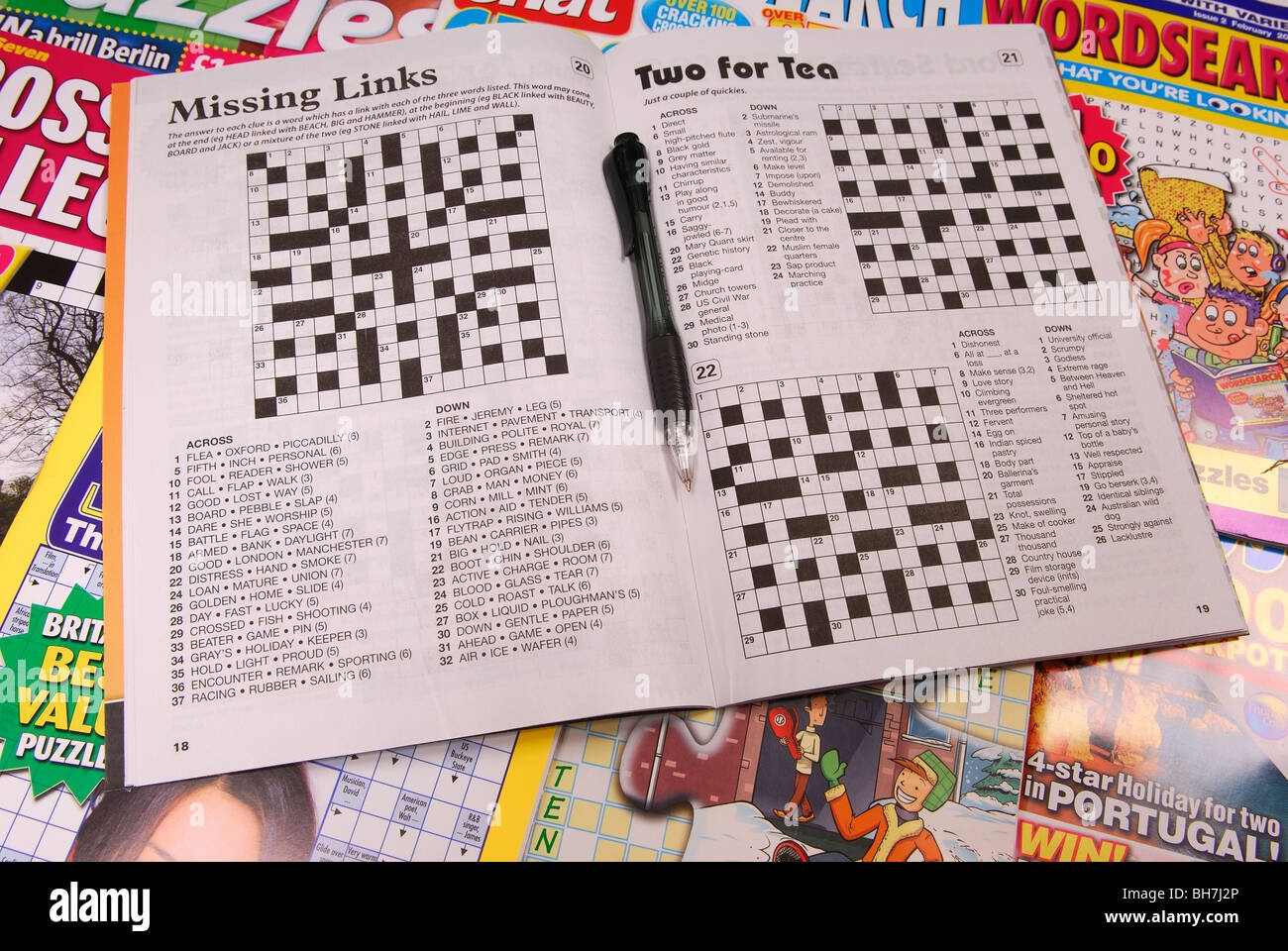 Crossword And Puzzle Books Stock Photo Alamy