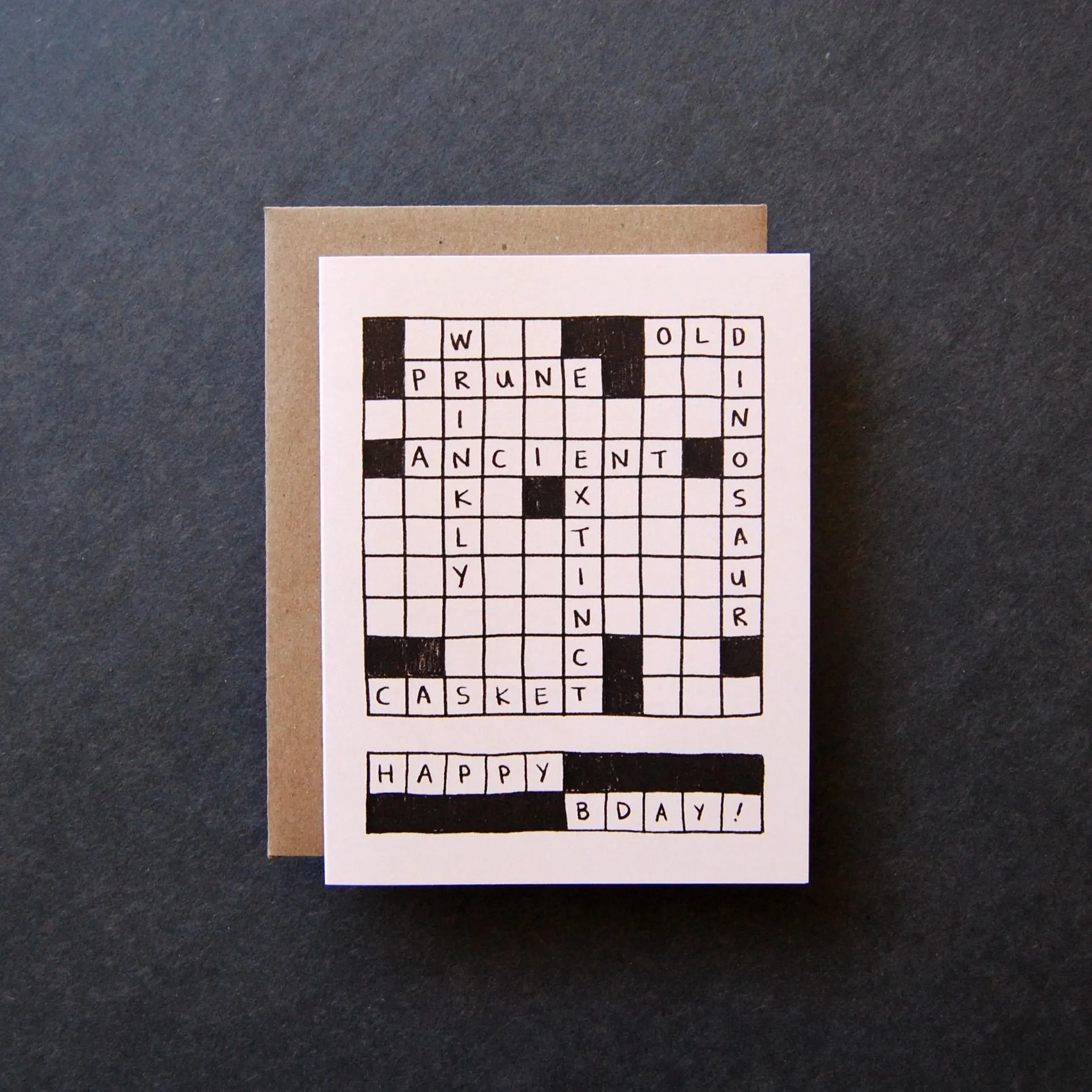 Crossword Birthday Birthday Card Etsy