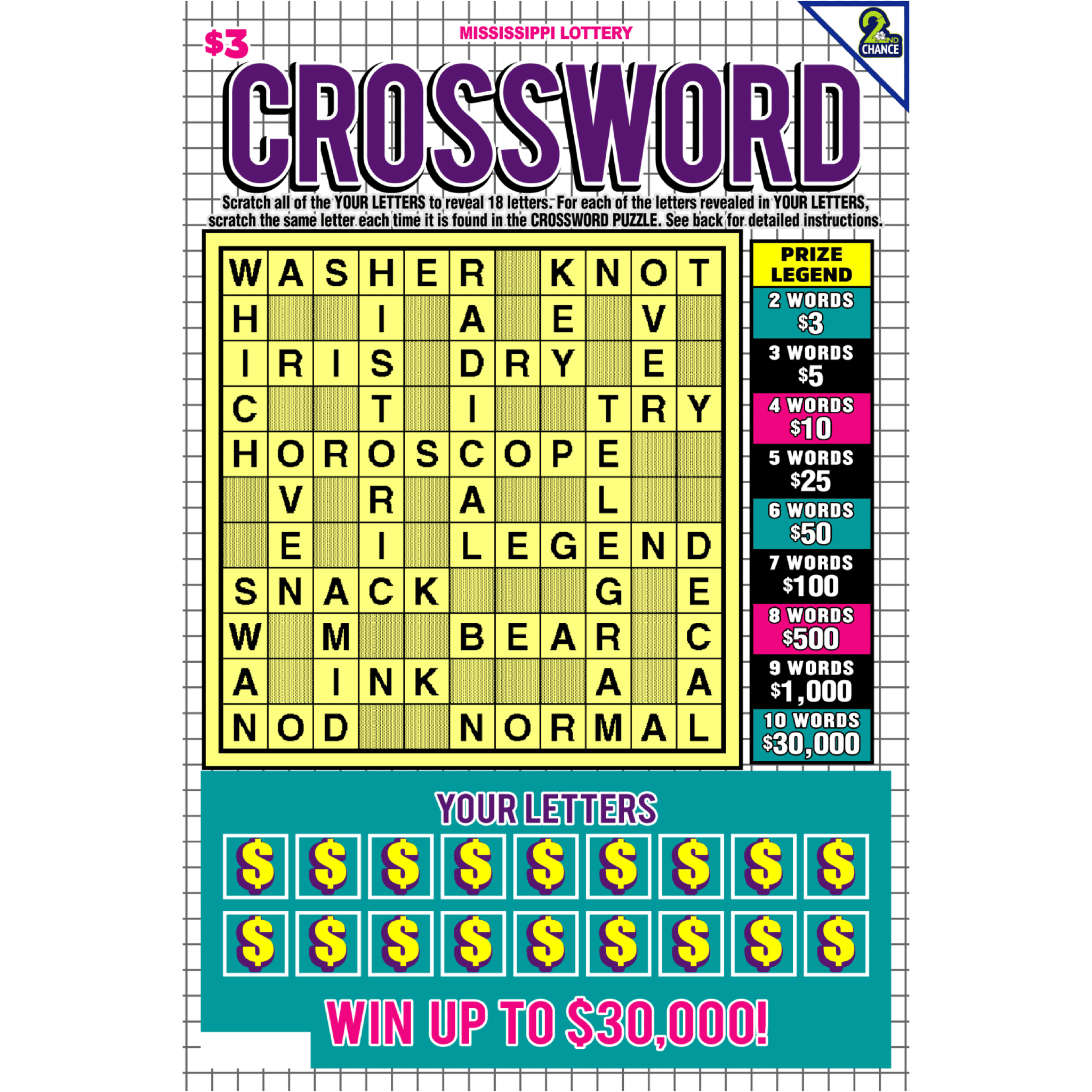 Crossword Mississippi Lottery