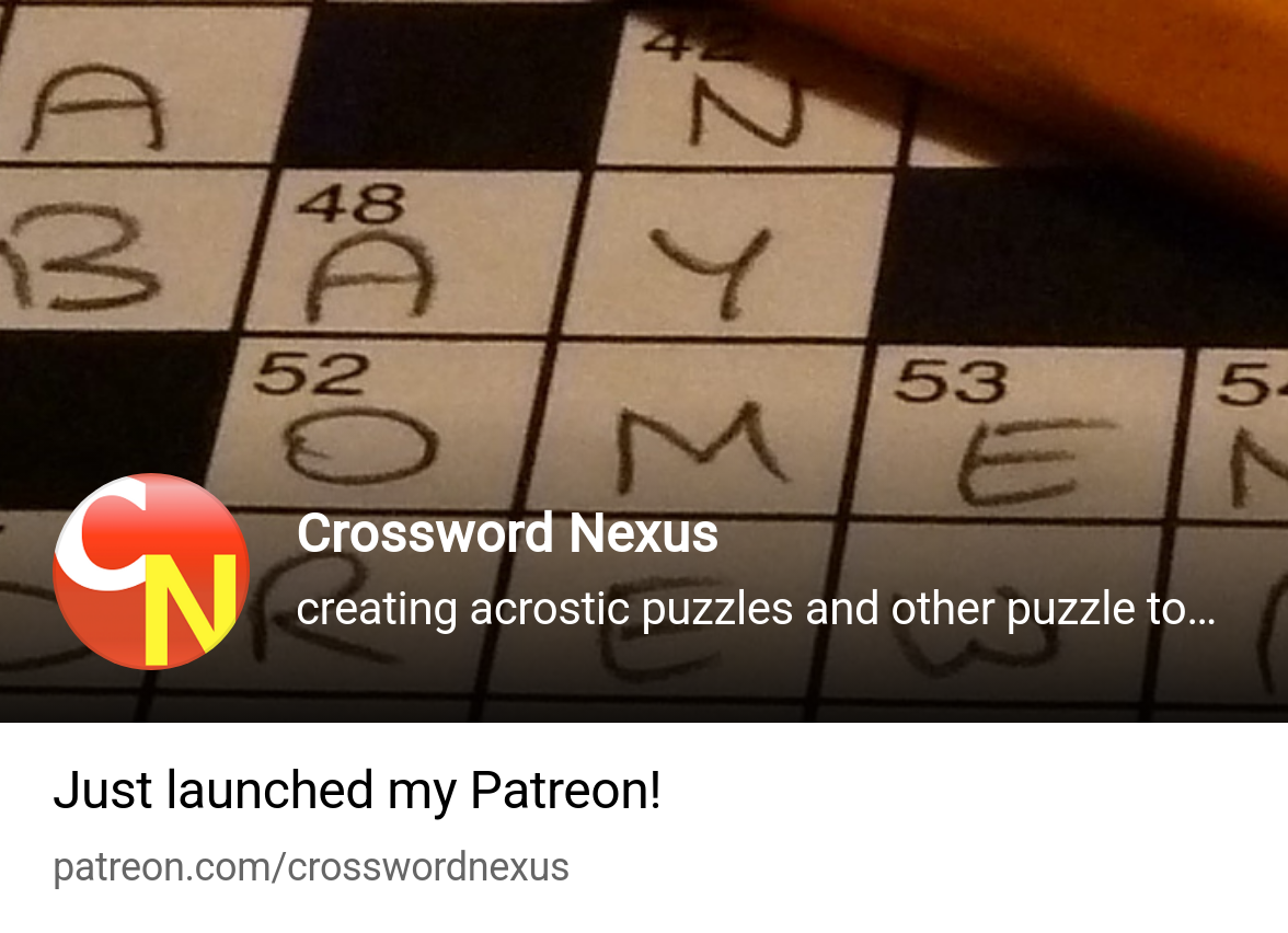 Crossword Nexus Creating Acrostic Puzzles And Other Puzzle Tools Patreon