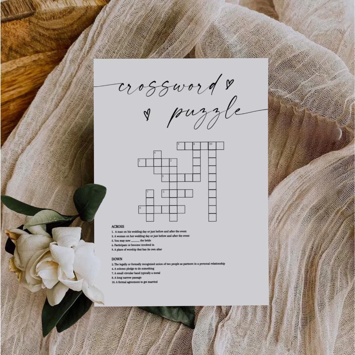 Crossword Puzzle Bridal Shower Game Bridal Trivia Bridal Shower Printable Bridal Shower Bundle Bridal Shower Bingo Wedding Game Etsy Hong Kong