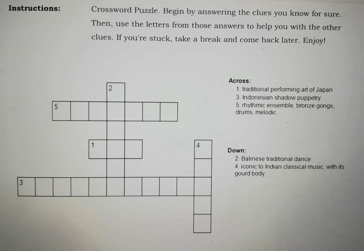 Crossword Puzzle Fill In The Crossword Using The Clues Below Across Tr 