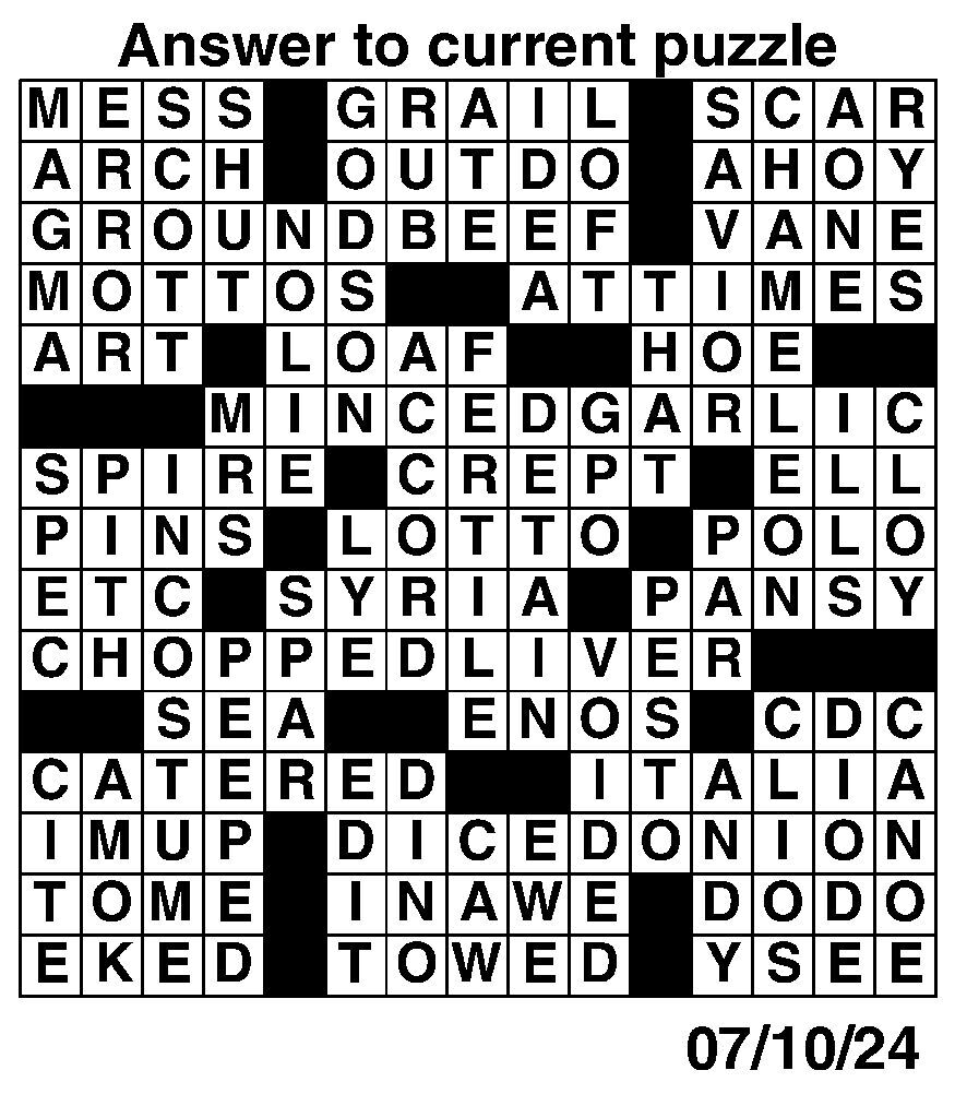 Crossword Puzzles For Week Of July 7 2024 Multimedia Dcourier