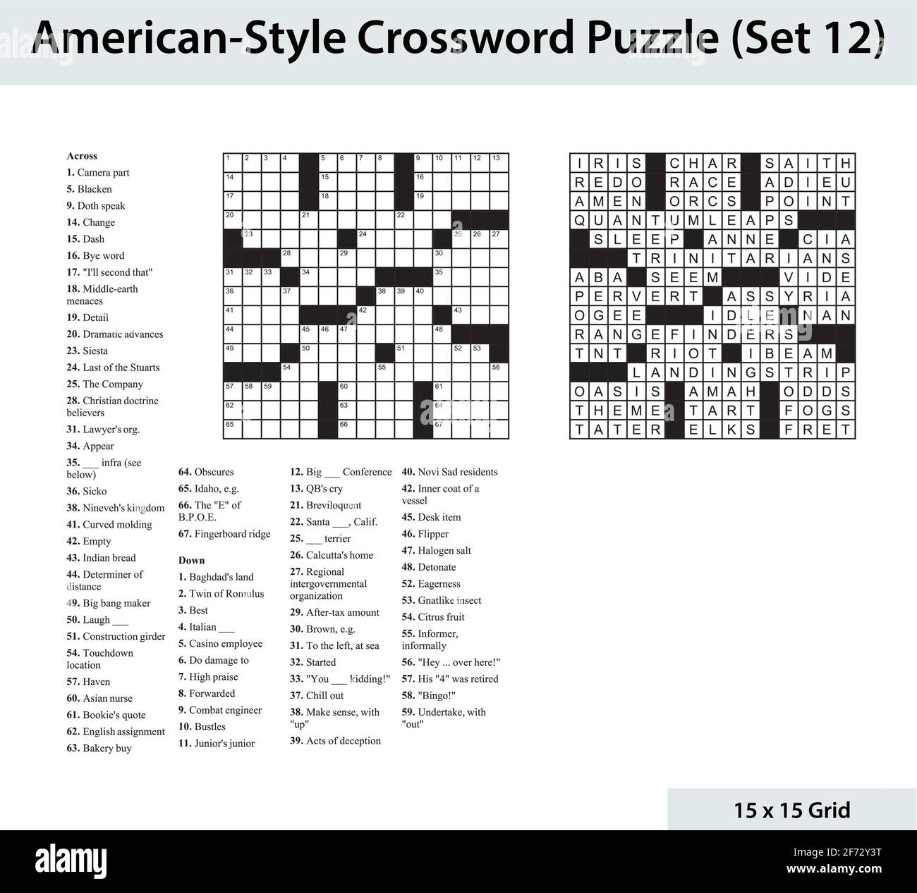 Crossword Stock Vector Images Alamy