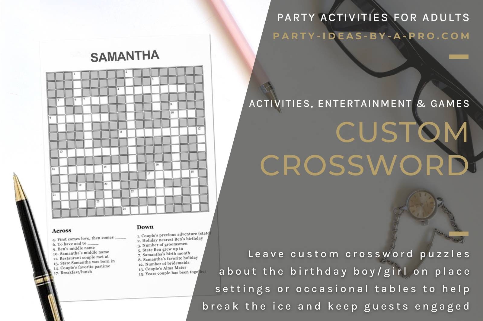 Custom Crossword Puzzle Party Ideas By A Pro
