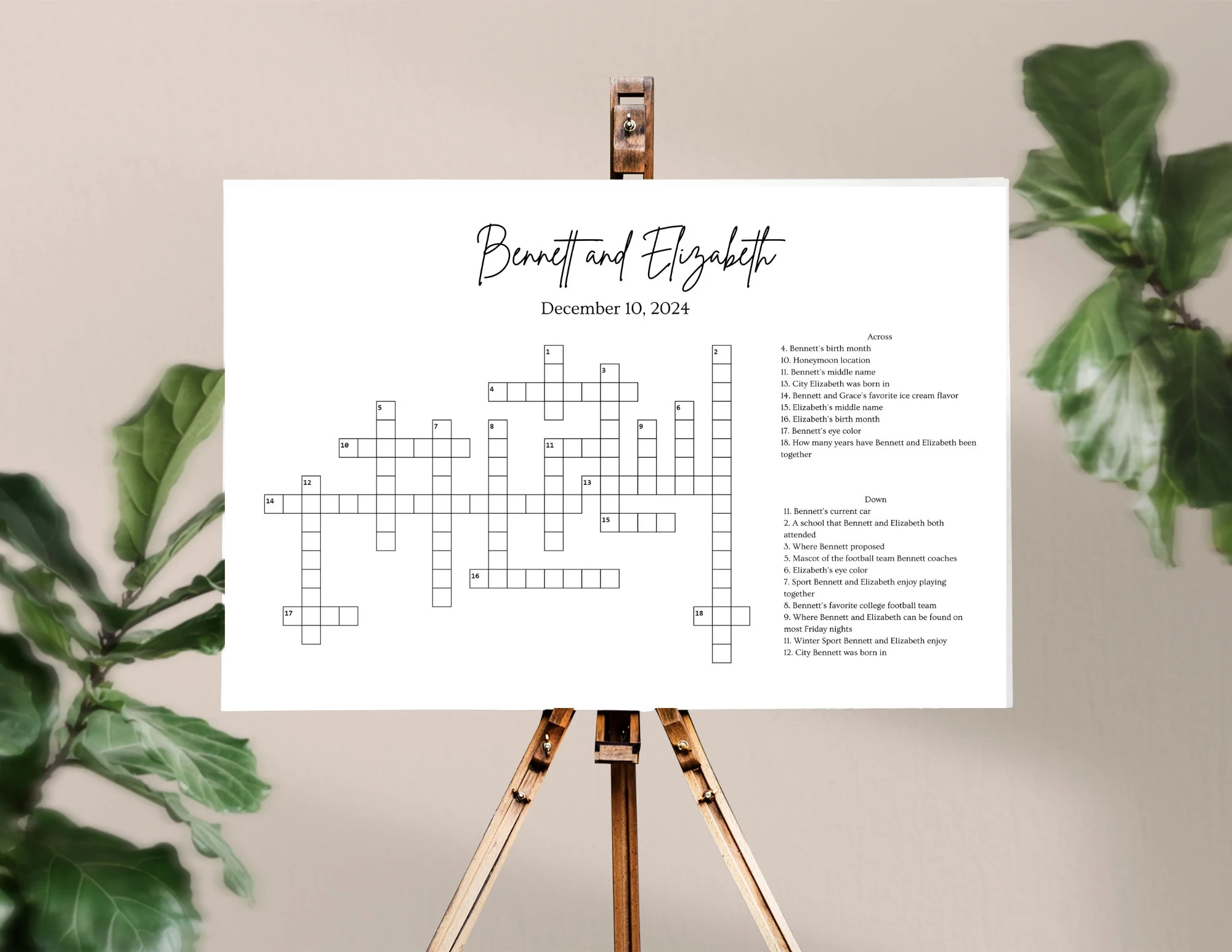 Custom Wedding Crossword Puzzle Cocktail Hour Wedding Or Baby Shower More Giant Party And Wedding Game Printable Crossword Puzzle Etsy Custom Wedding Crossword Puzzle Cocktail Hour Wedding Or Baby Shower More Giant Party And Wedding Game Printable Crossword Puzzle Etsy