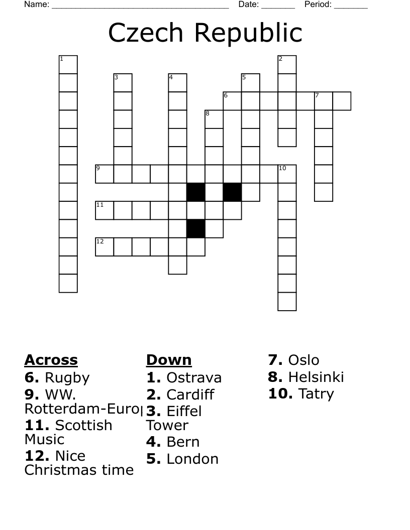 Czech Republic Crossword WordMint