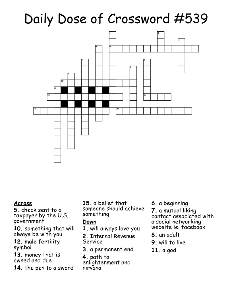 Daily Dose Of Crossword 539 WordMint