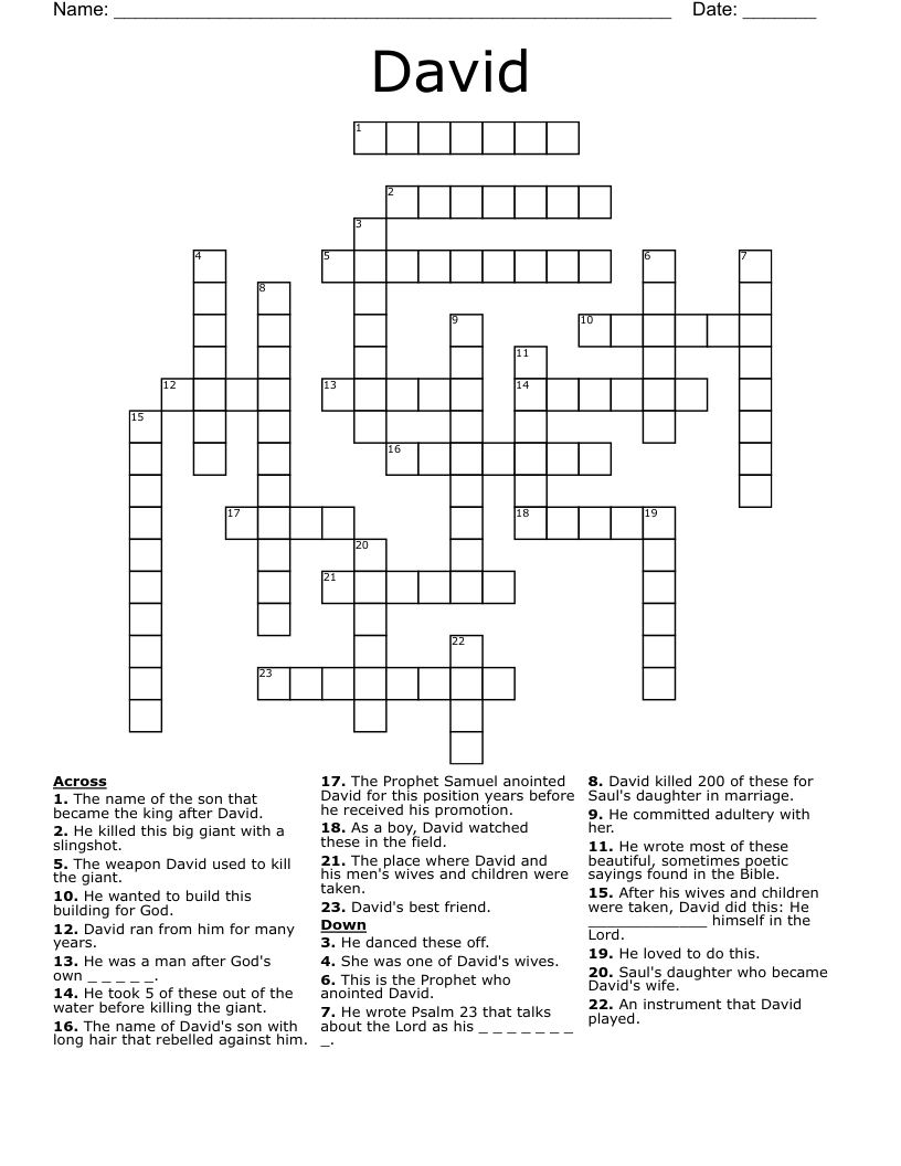 David Crossword WordMint