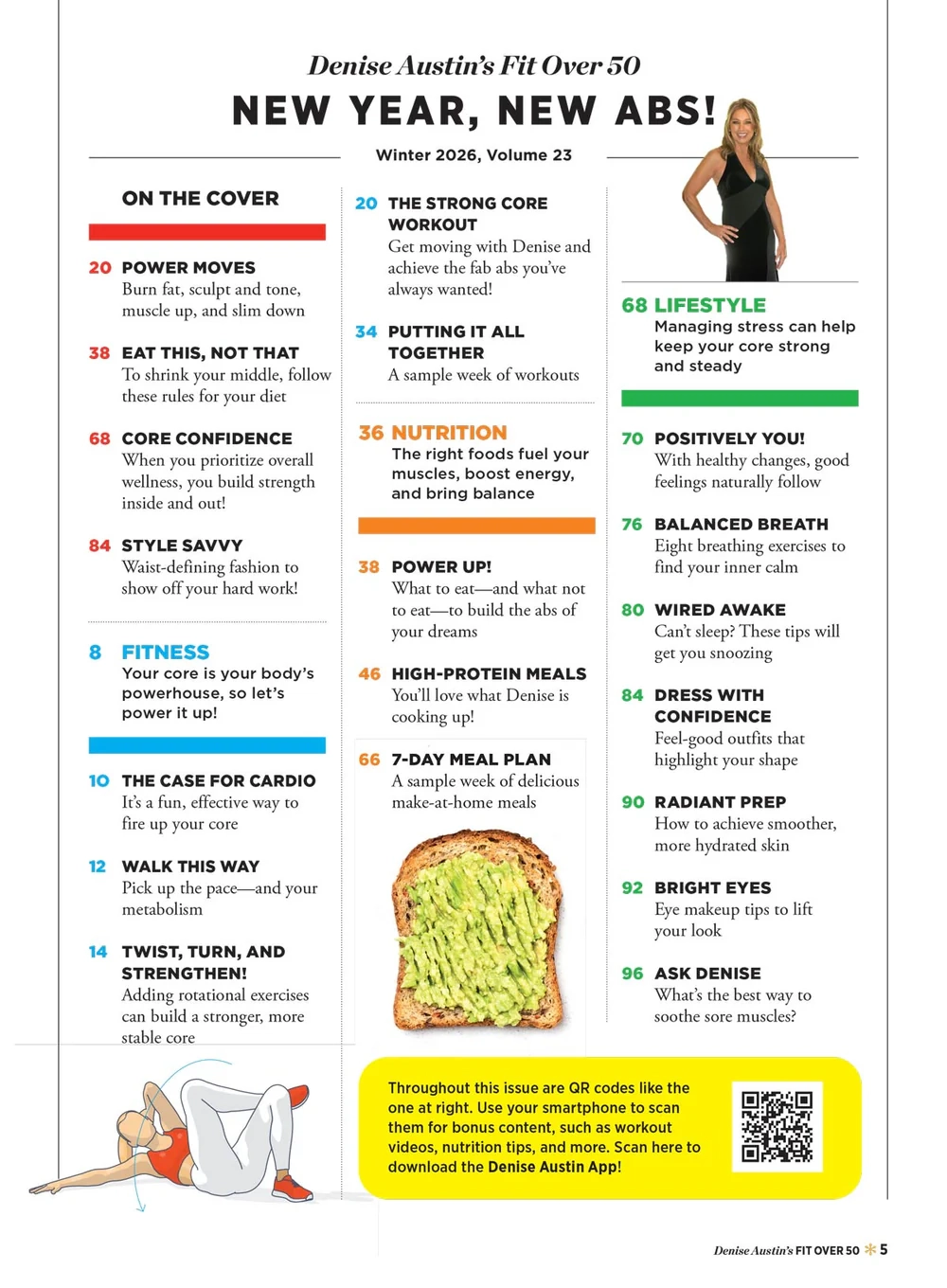 Denise Austin s Fit Over 50 Winter 2026 New Year New Abs Power Mo Magazine Shop US
