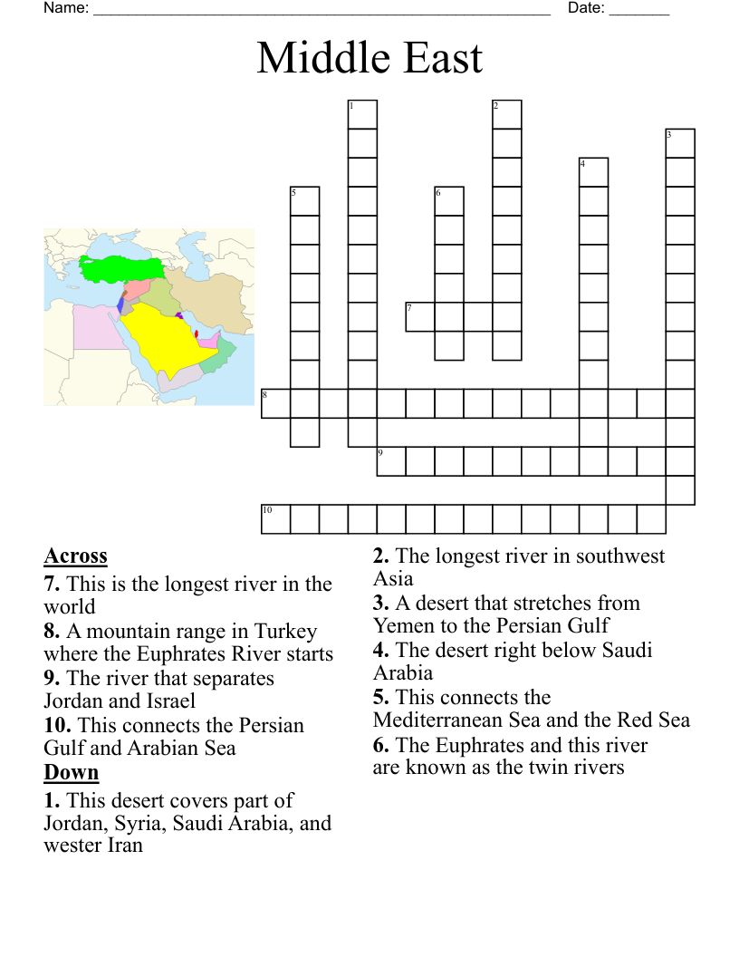 Desert Crossword Puzzle WordMint