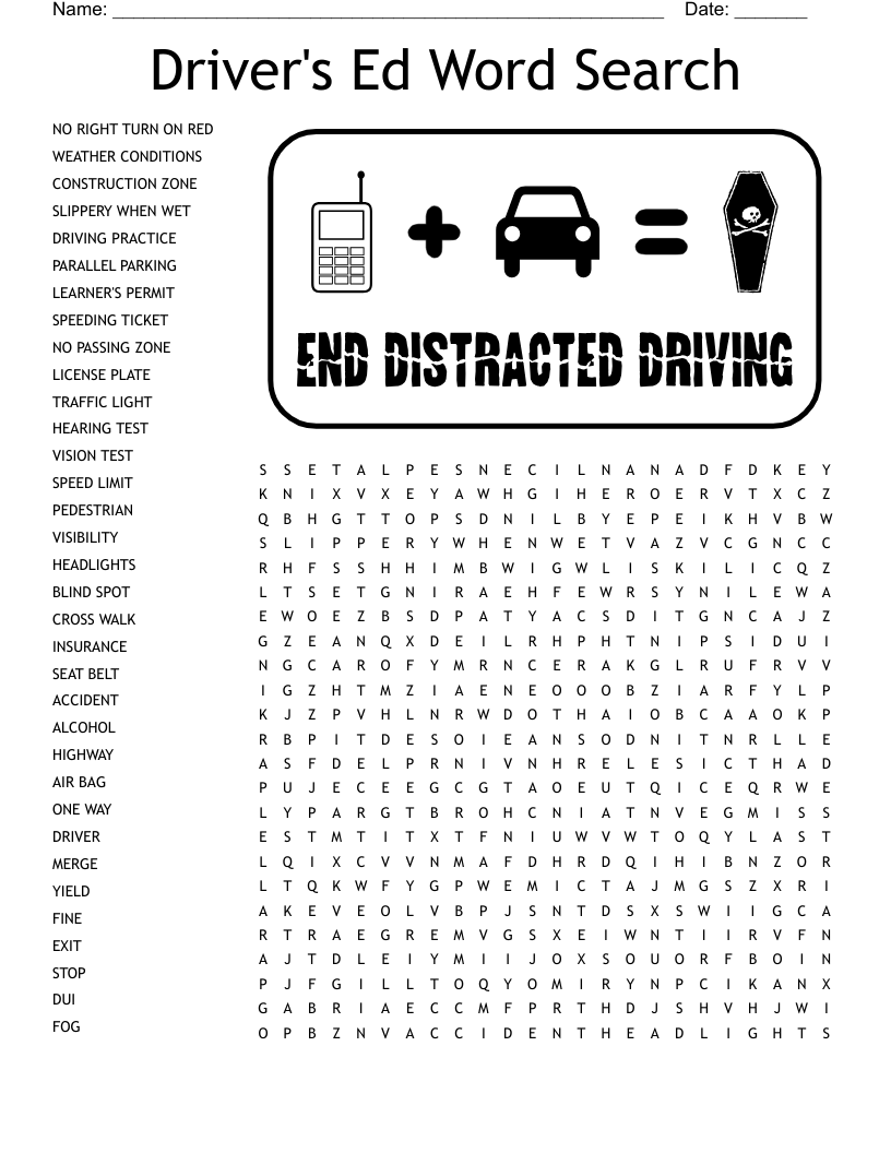 Driver Ed Permits Crossword WordMint