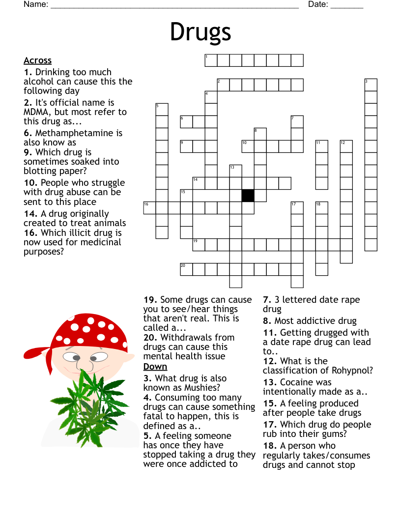 Drugs Crossword WordMint