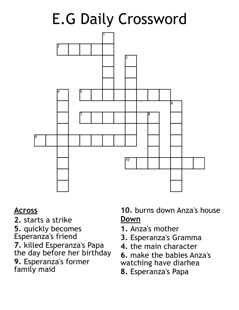 E G Daily Crossword WordMint