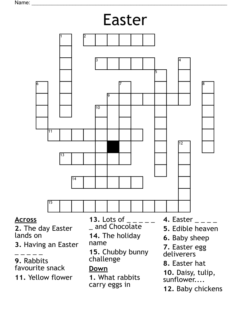 Easter Crossword WordMint Easter Crossword WordMint