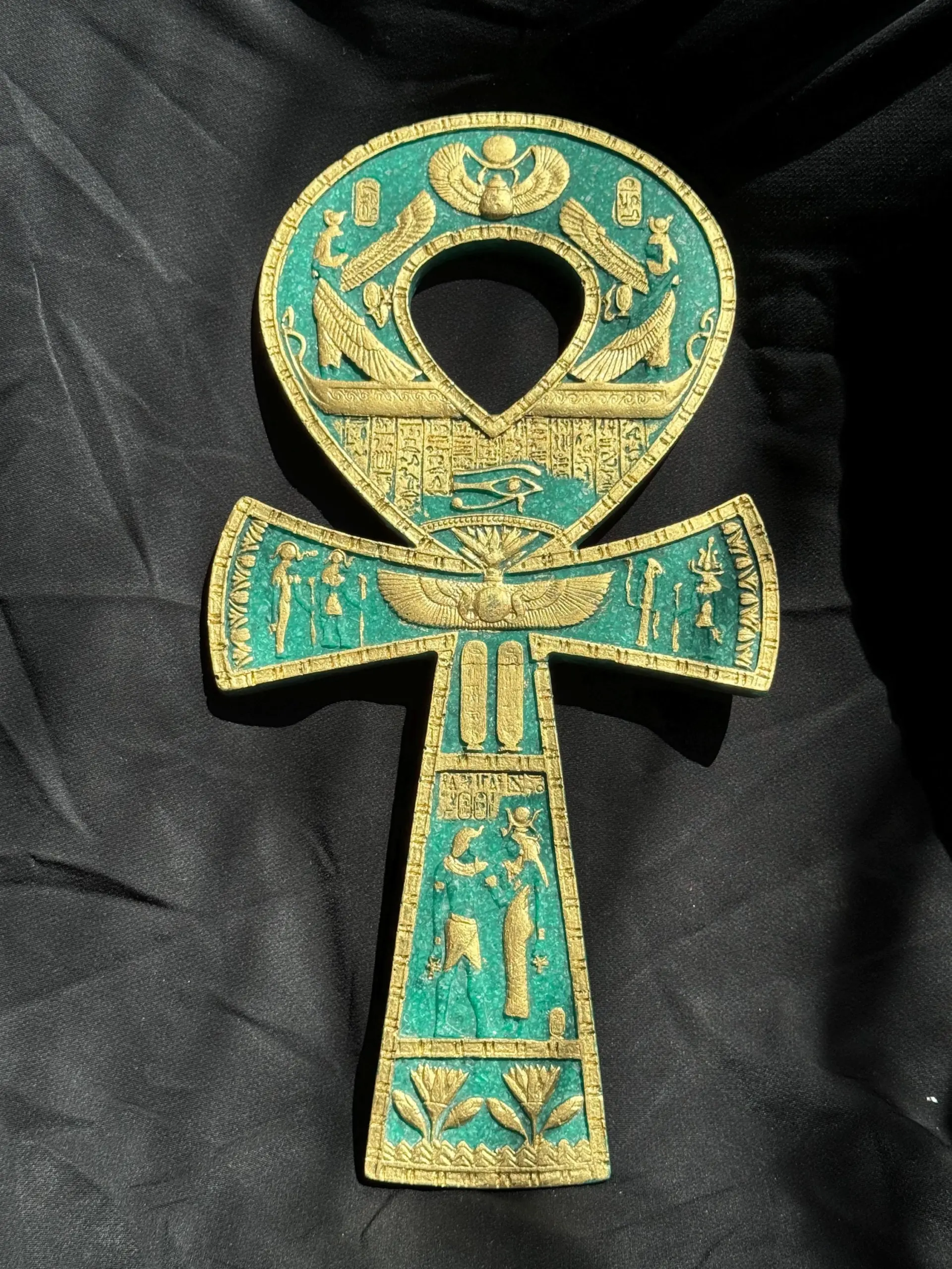 Egyptian Ankh Key Of Life Amulet With Pharaonic Symbols Crossword Malachite Egyptian Ankh Transformation Abundance Good Luck Made In Egypt Etsy