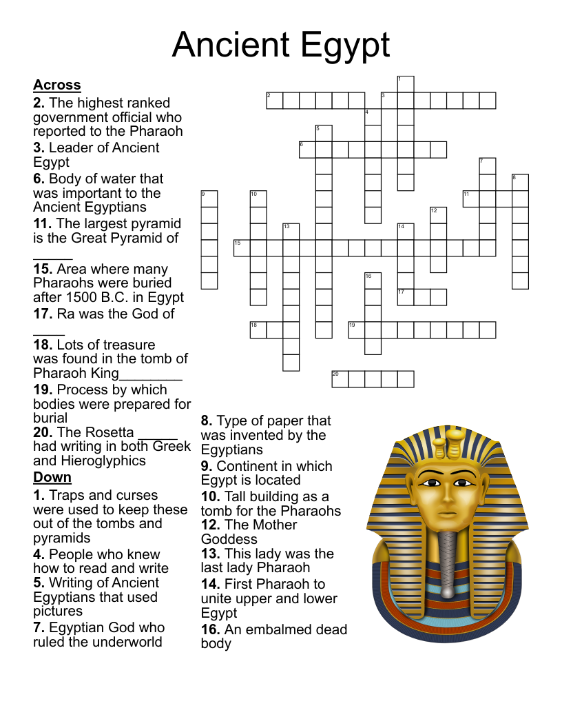 Egyptian Culture Crossword WordMint