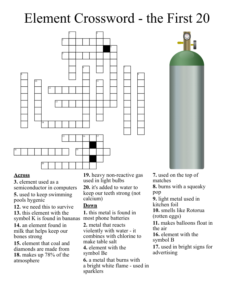 Element Crossword The First 20 WordMint