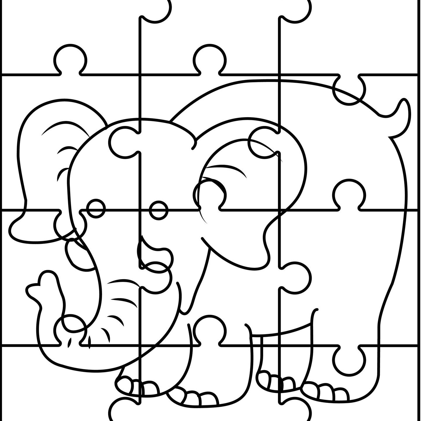 Elephant Puzzle Printable
