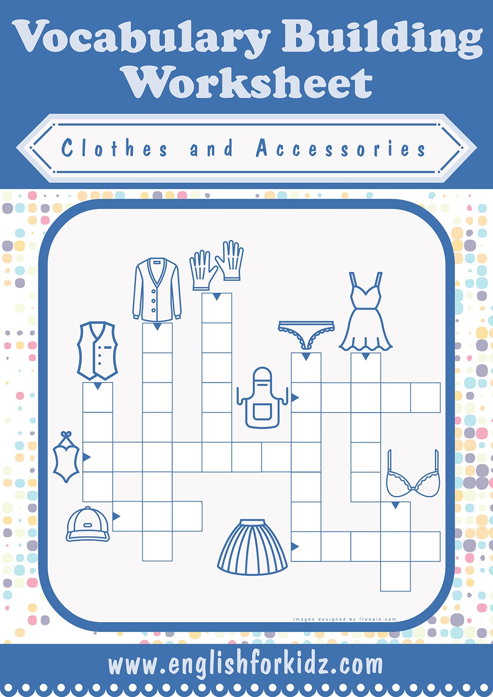 English For Kids Step By Step Clothes And Accessories Crossword Puzzles