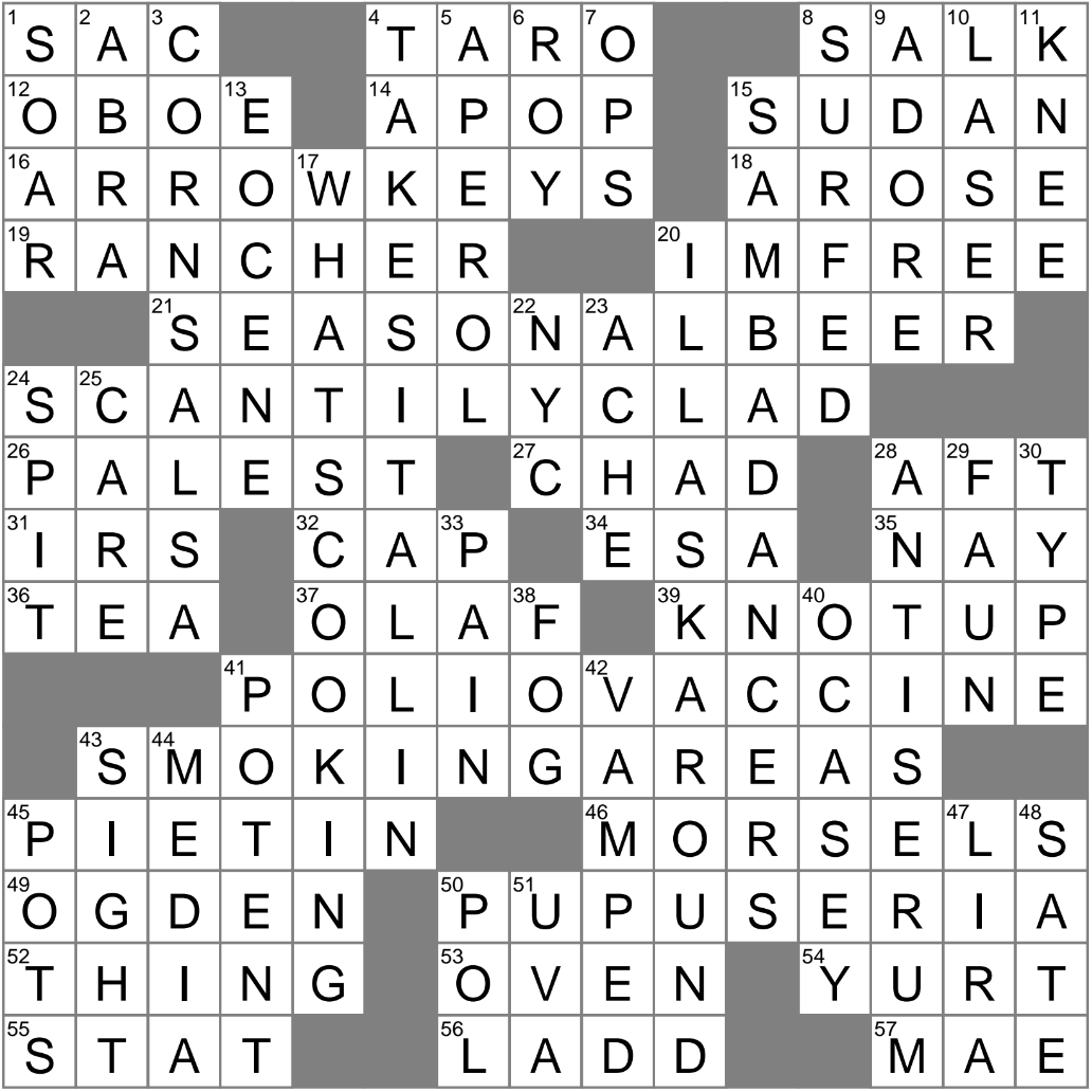 Enjoyed The Motion Of The Ocean Crossword Clue Archives LAXCrossword