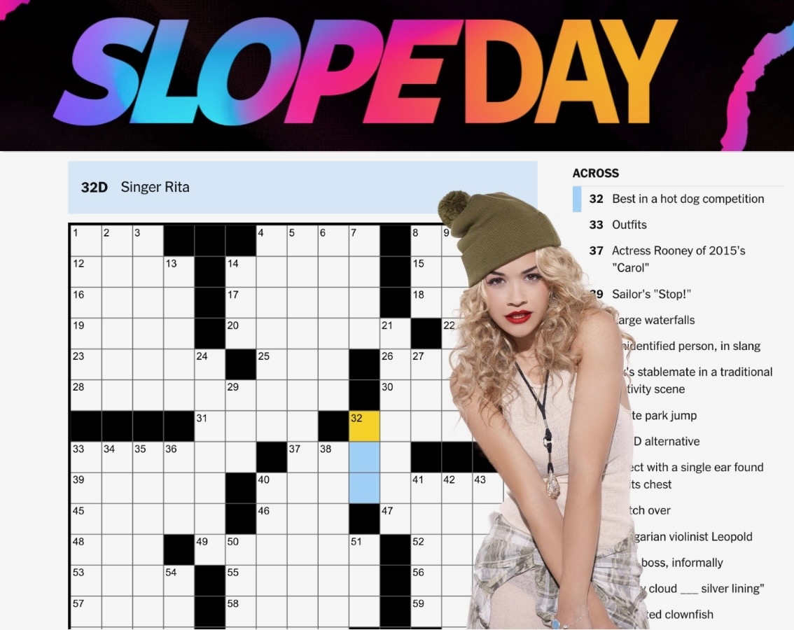 Esteemed NYT Crossword Clue Rita Ora To Headline Slope Day CU Nooz