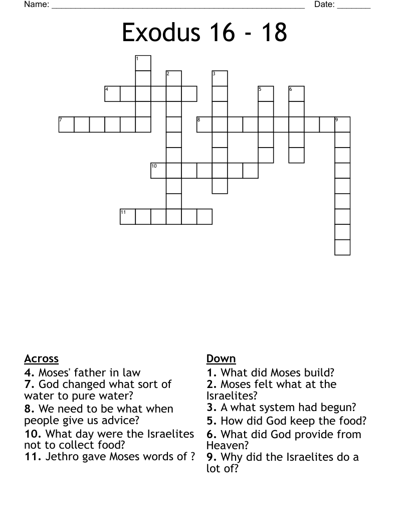 Exodus 16 18 Crossword WordMint