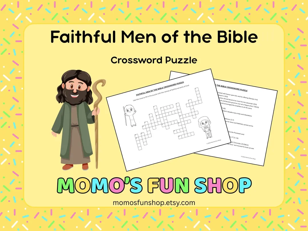 Faithful Men Of The Bible Word Crossword Puzzle JW Printables For Kids Family Worship Meeting Activity Sheet Instant Download PDF Etsy