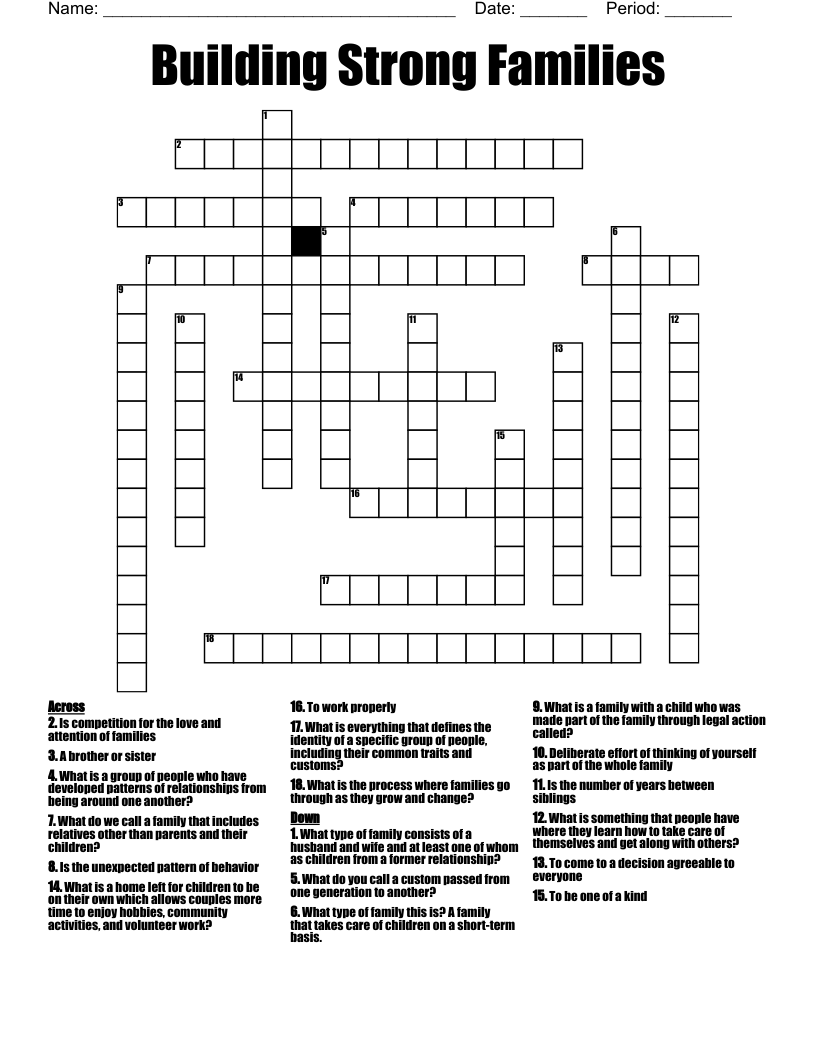 Family Crossword WordMint Family Crossword WordMint