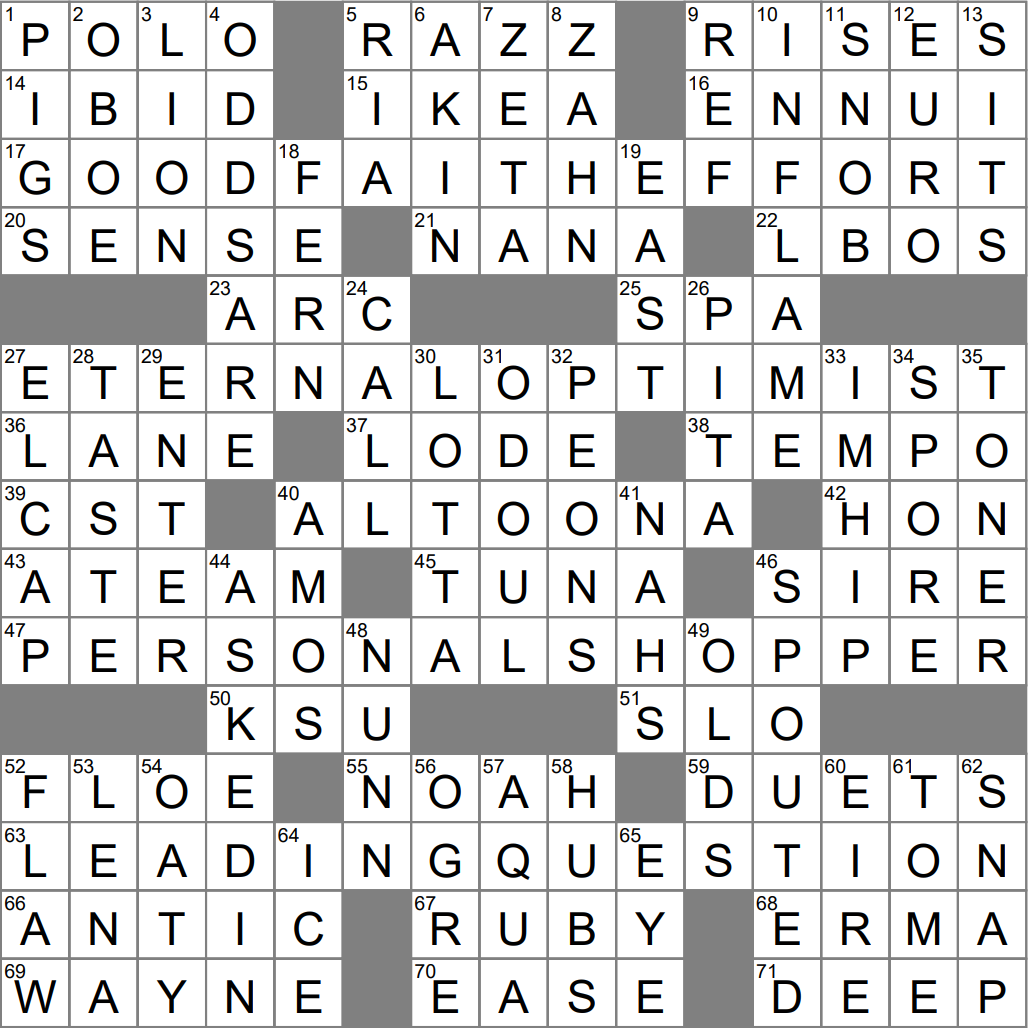 Feeling Of Existential Boredom Crossword Clue Archives LAXCrossword