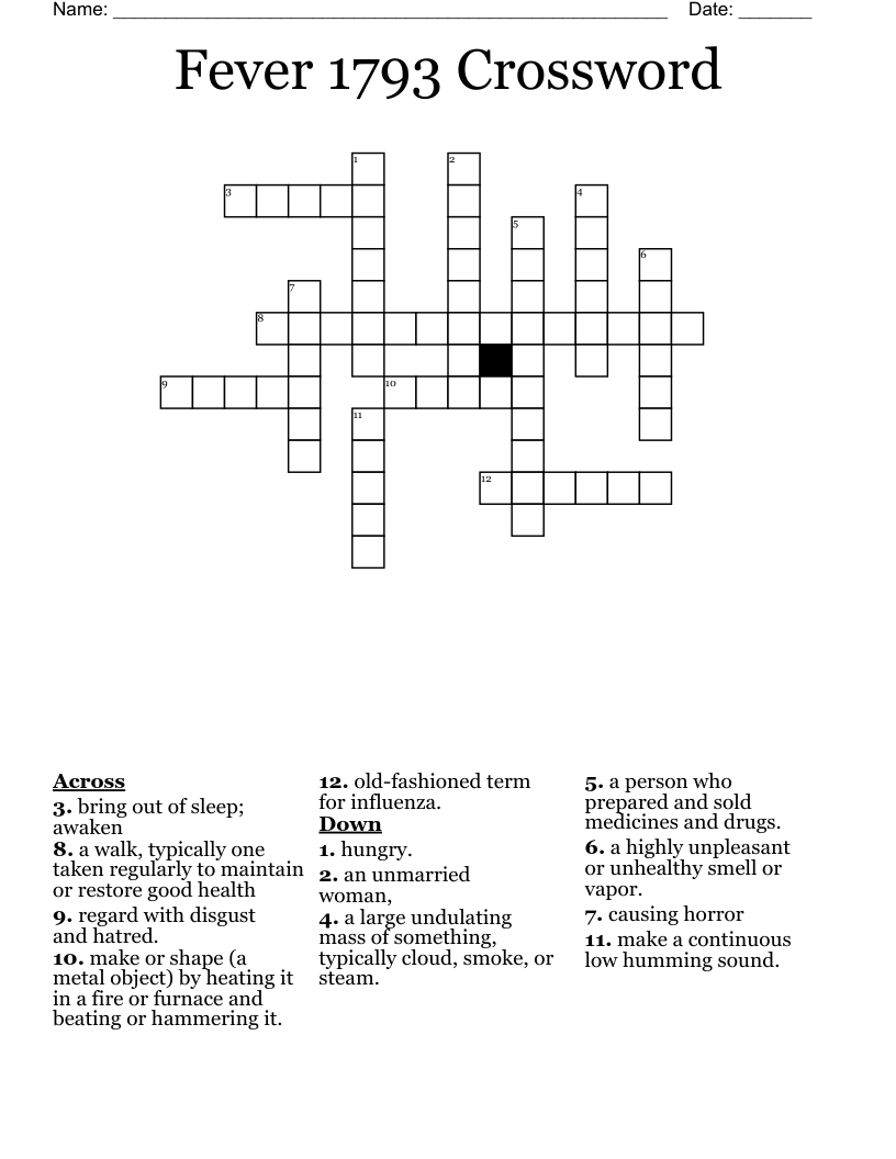 Fever 1793 Crossword WordMint
