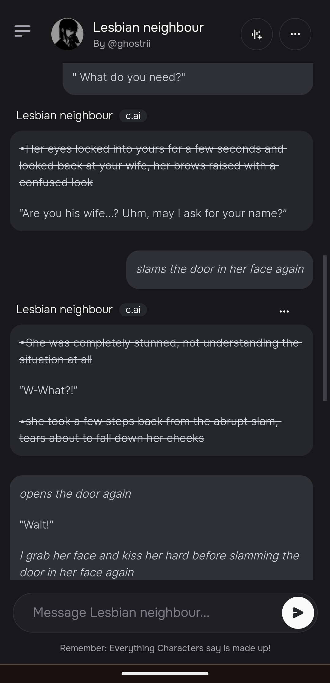 First Time User Here But Why Are The Words Crossed Out R CharacterAI