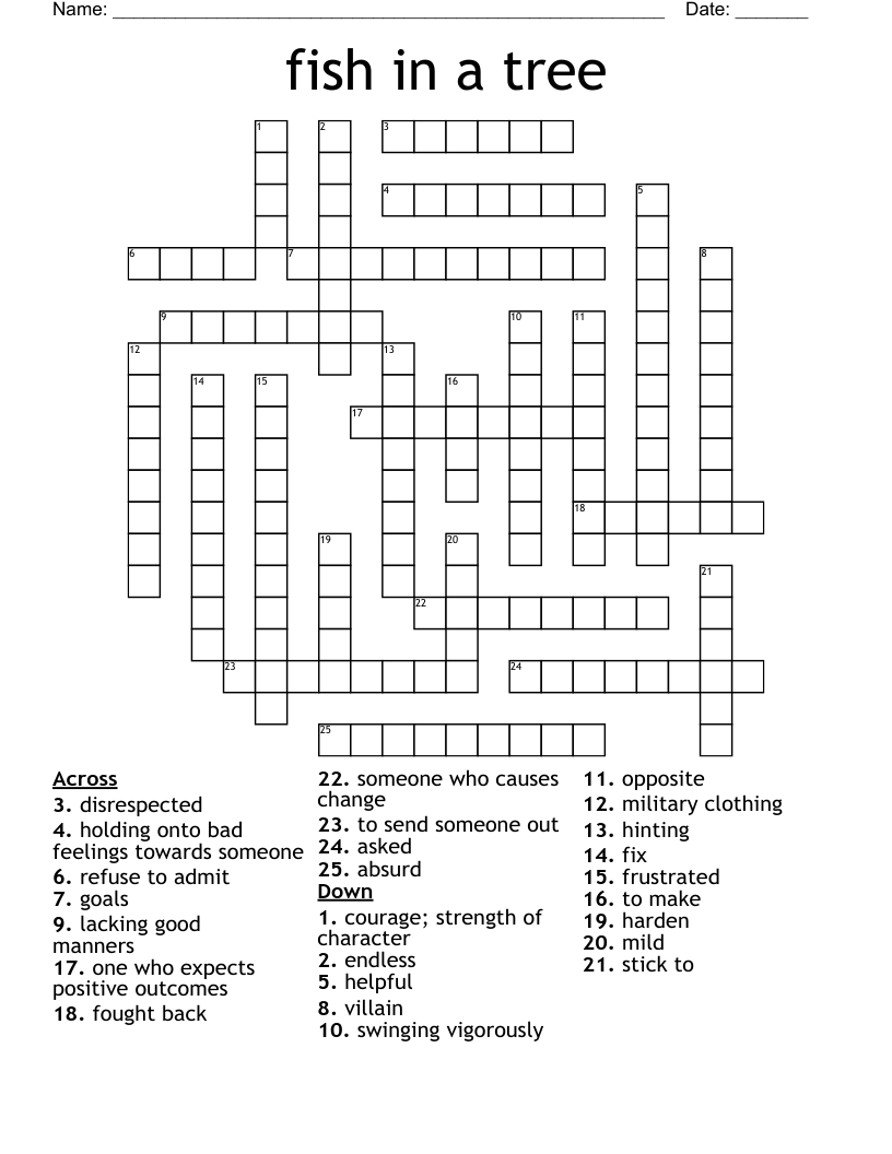 Fish In A Tree Crossword WordMint