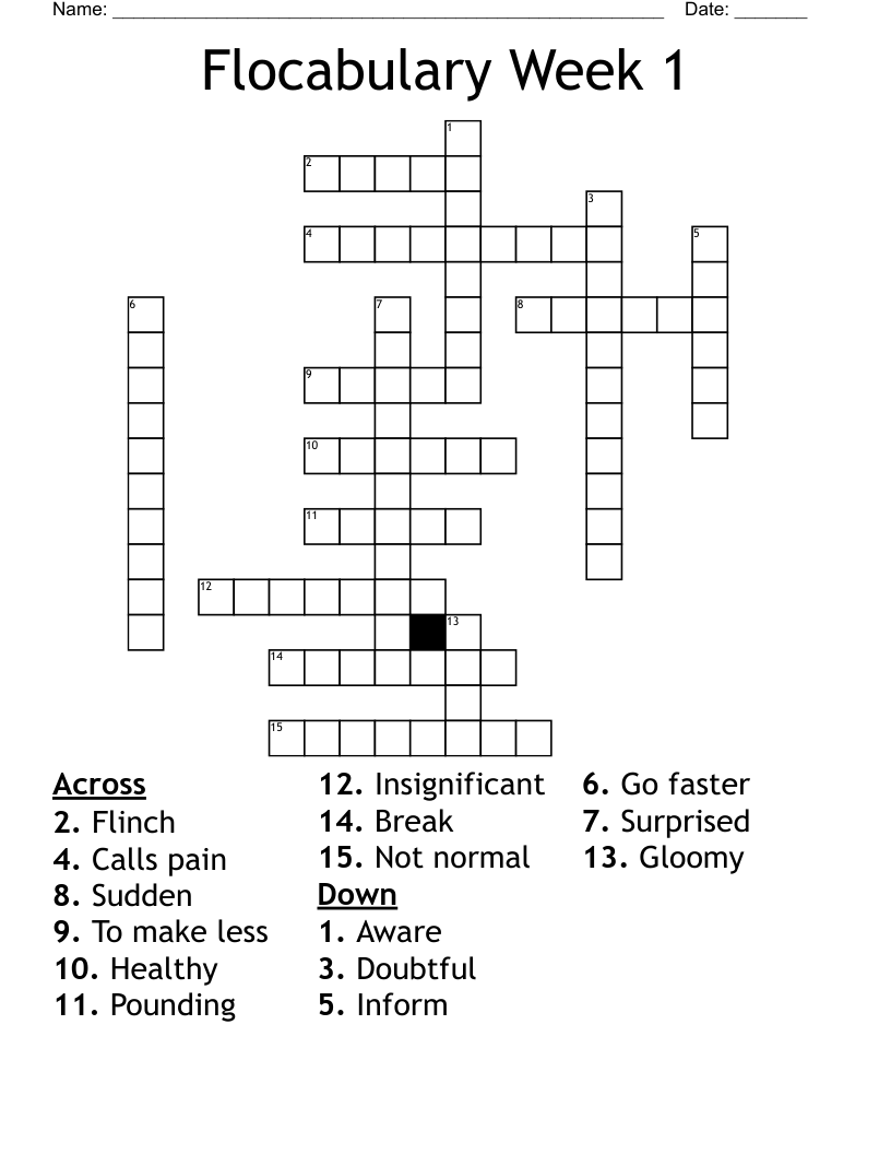 Flocabulary Week 1 Crossword WordMint