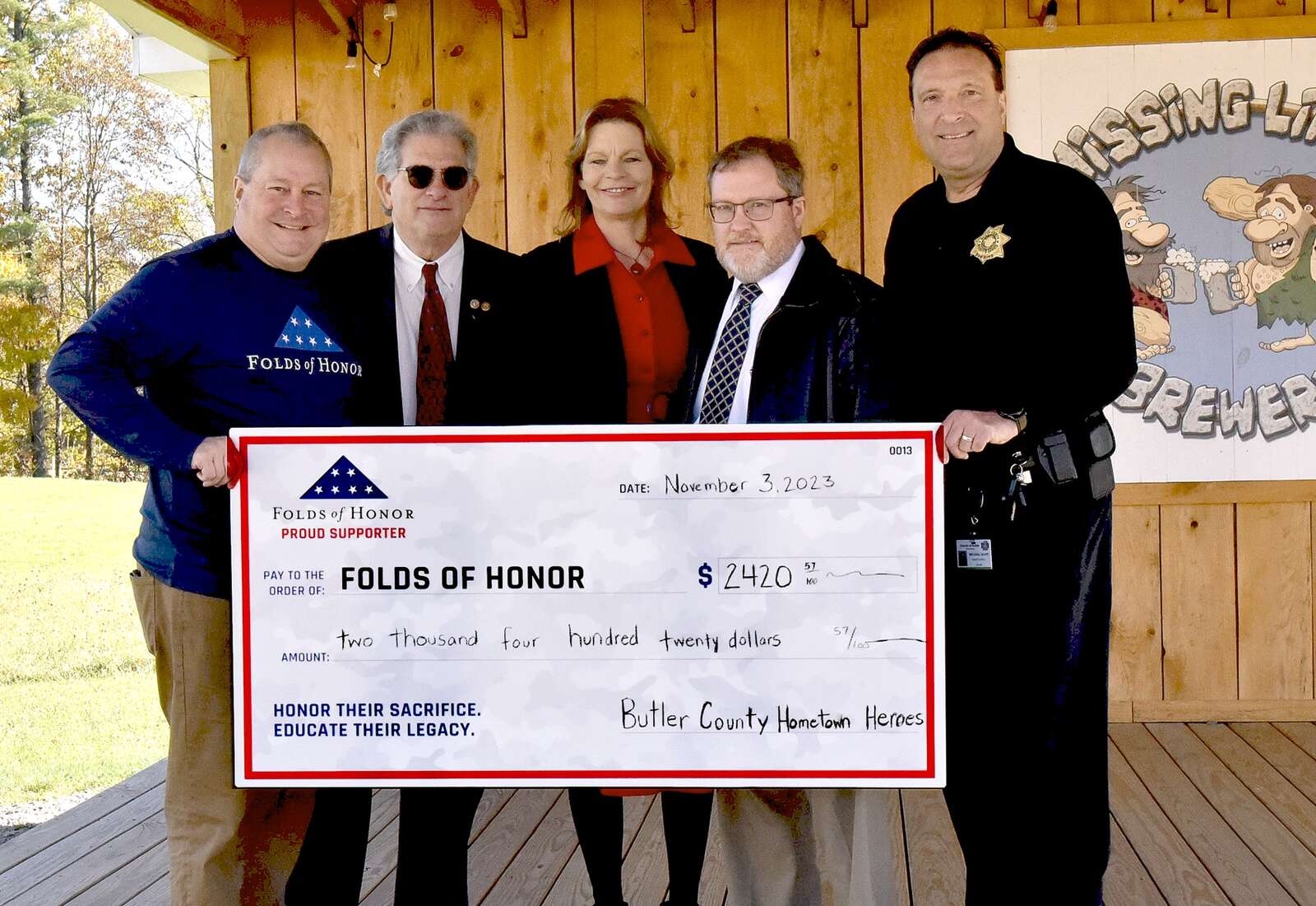 Folds Of Honor Receives Check From Butler County Hometown Heroes Butler Eagle Folds Of Honor Receives Check From Butler County Hometown Heroes Butler Eagle