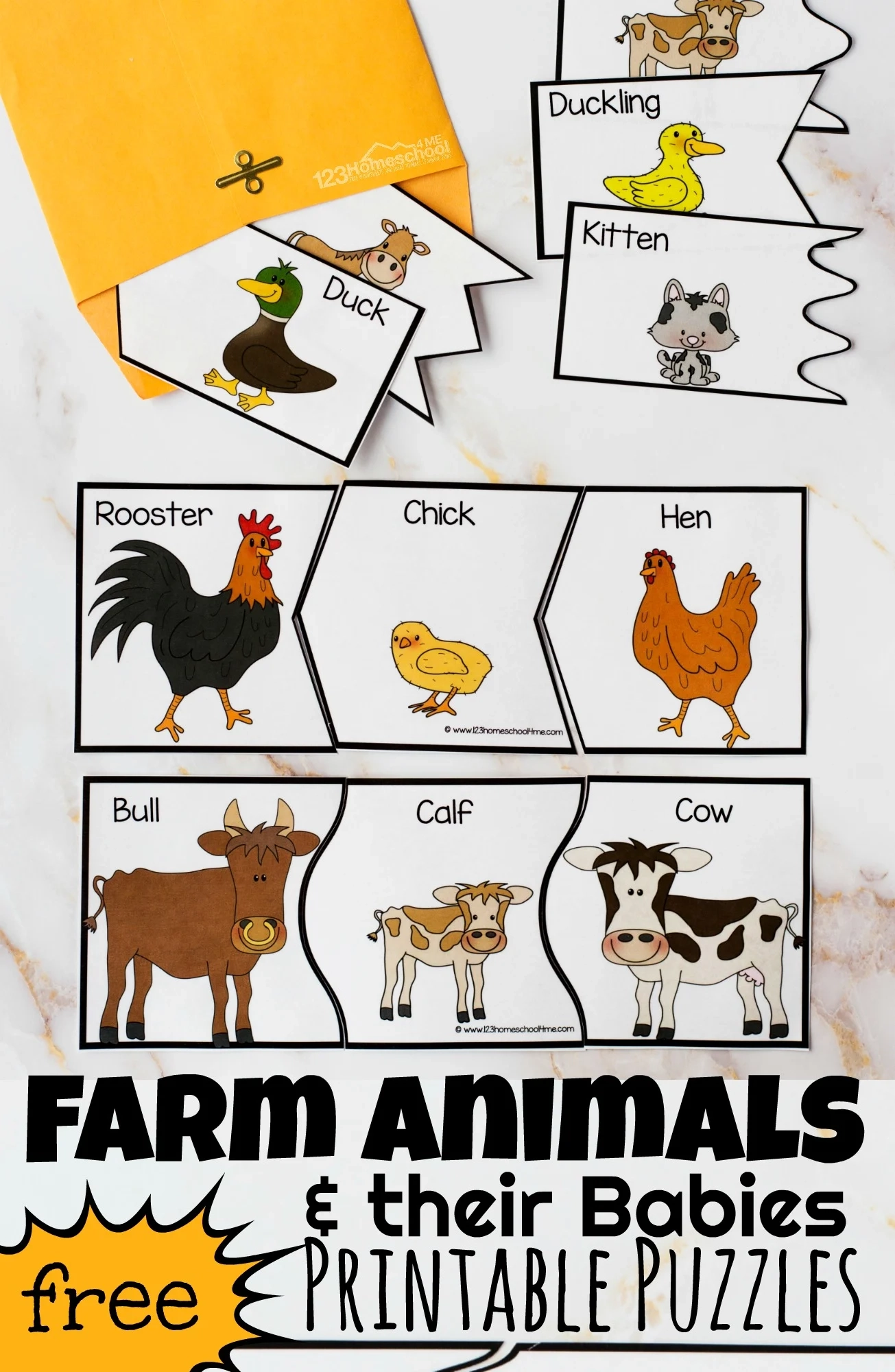 FREE Farm Animals And Their Babies Printables Puzzles Activities