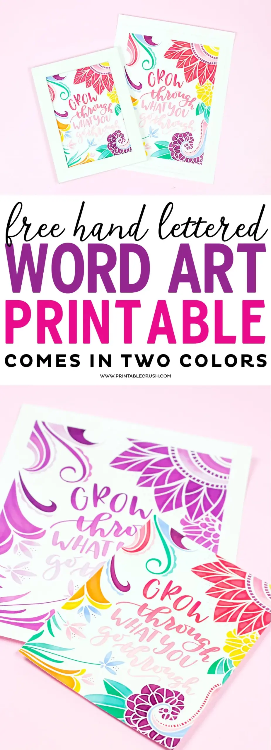 FREE Hand Lettered Word Art Printable Printable Crush