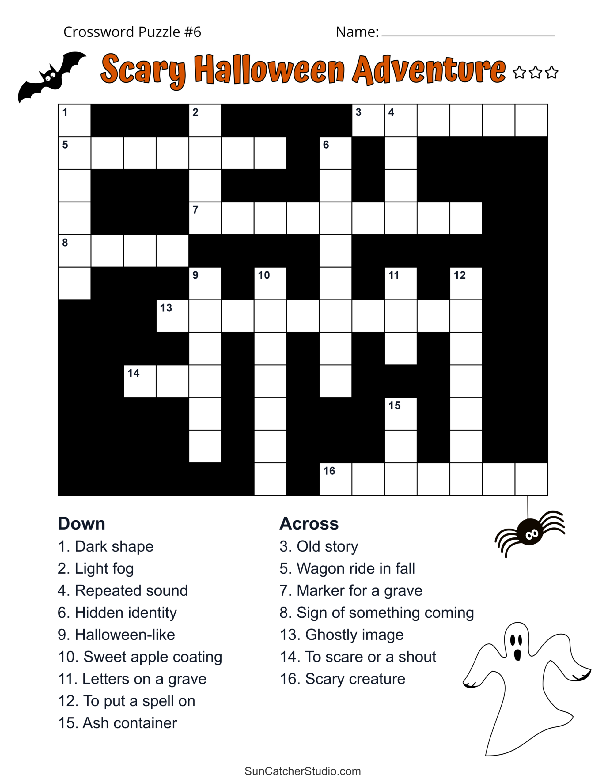 Free Printable Halloween Crossword Puzzles Easy To Hard Free Printables Lettering SVG Files Tools Apps