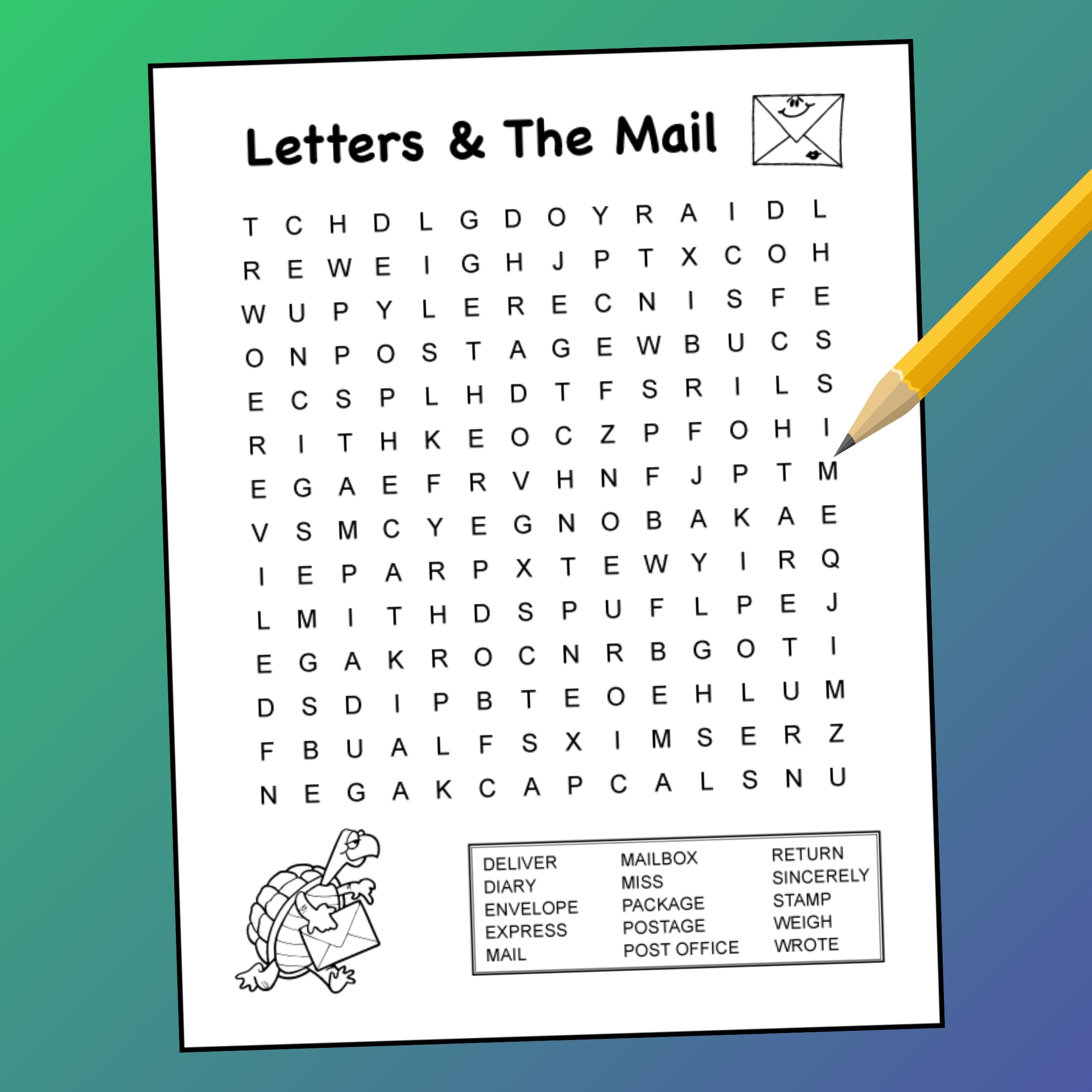 Free Printable Mail Word Search For 4th Grade Kids