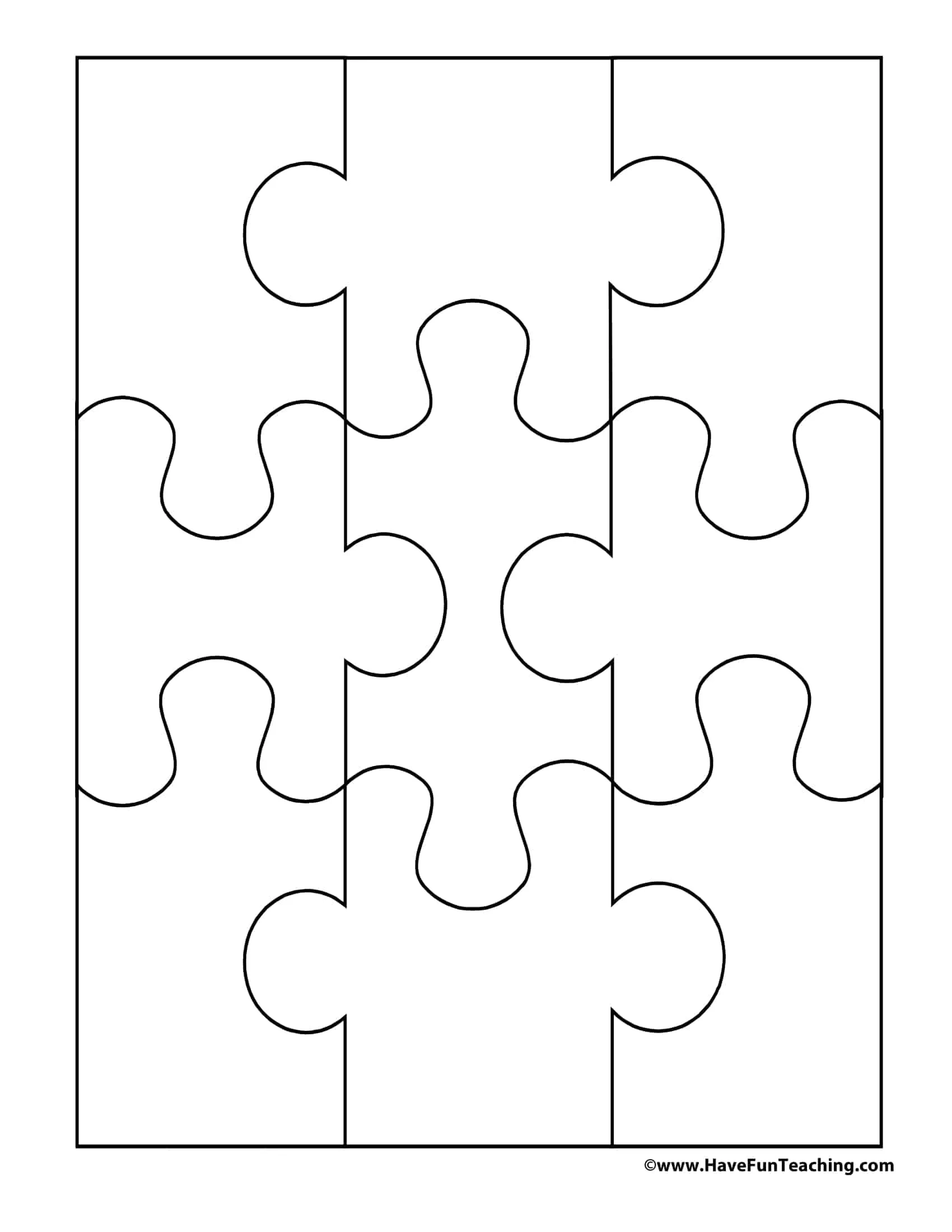 Free Printable Puzzle Piece Templates PDF 4 12 24 Piece