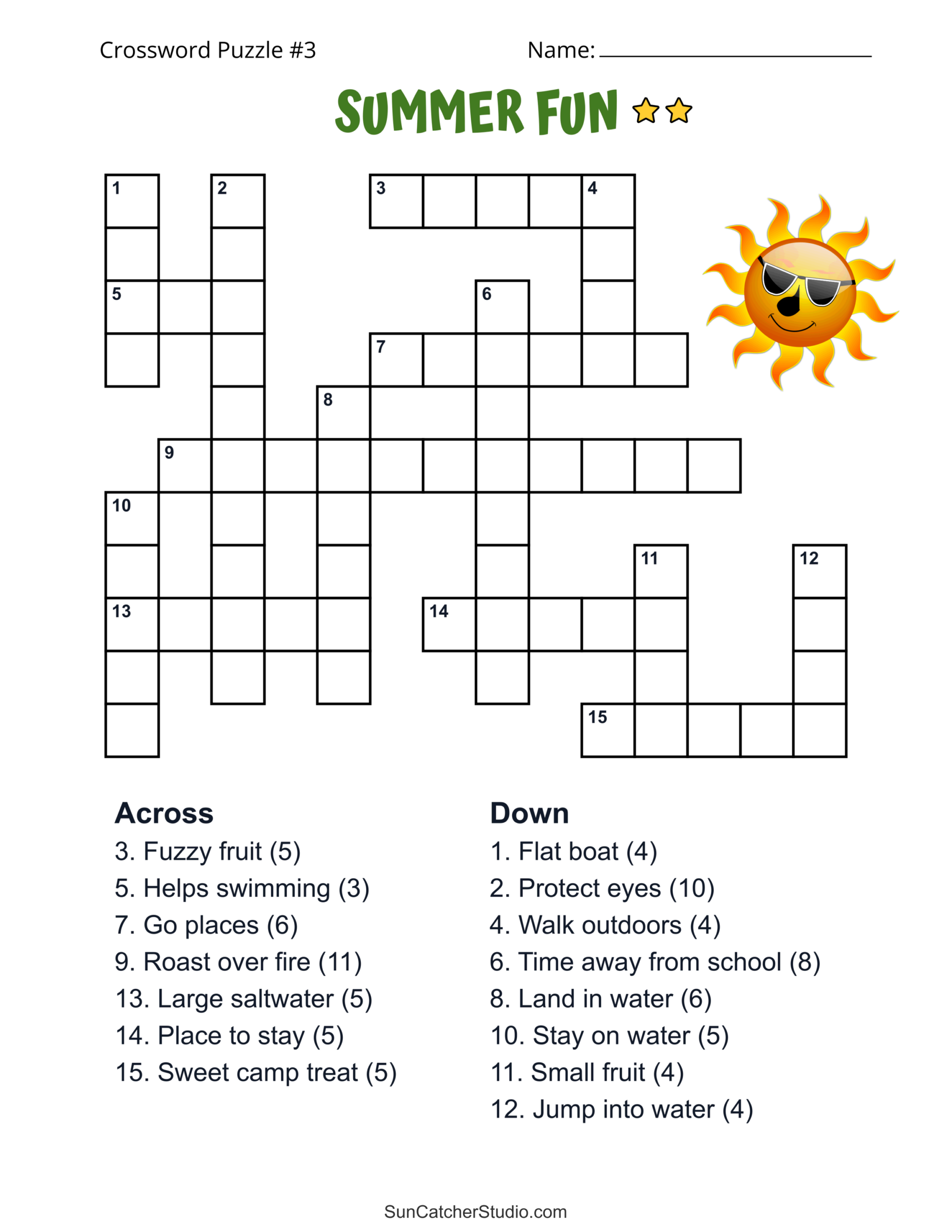 Free Printable Summer Crossword Puzzles Easy To Hard Free Printables Lettering SVG Files Tools Apps