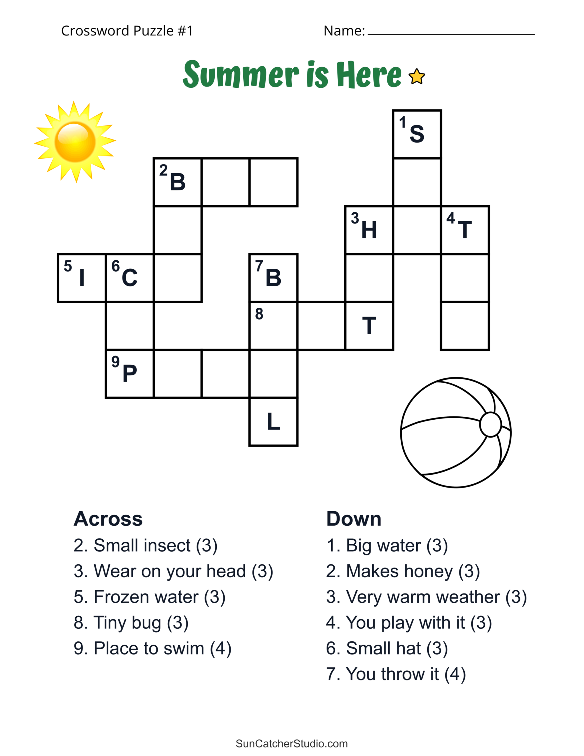 Free Printable Summer Crossword Puzzles Easy To Hard Free Printables Lettering SVG Files Tools Apps