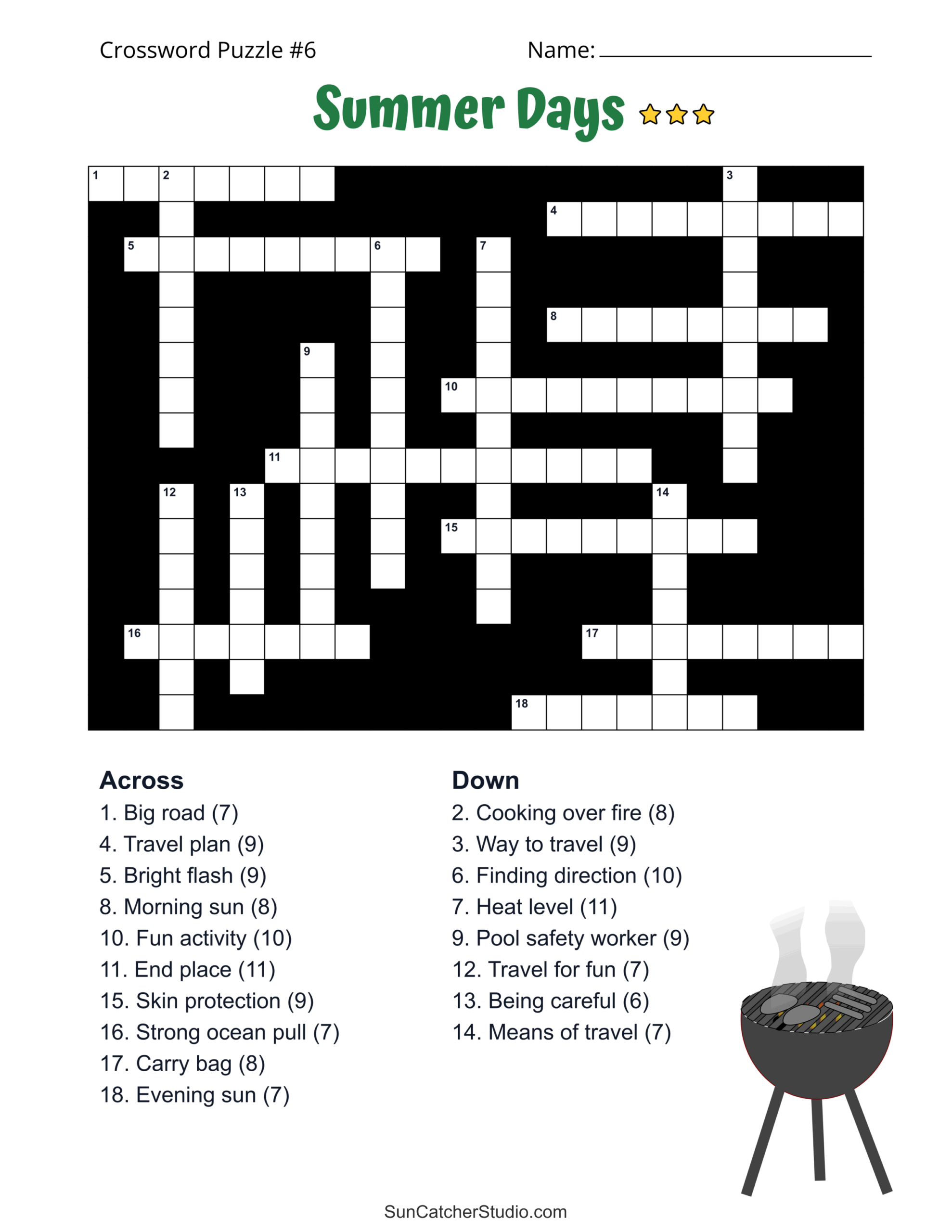 Free Printable Summer Crossword Puzzles Easy To Hard Free Printables Lettering SVG Files Tools Apps