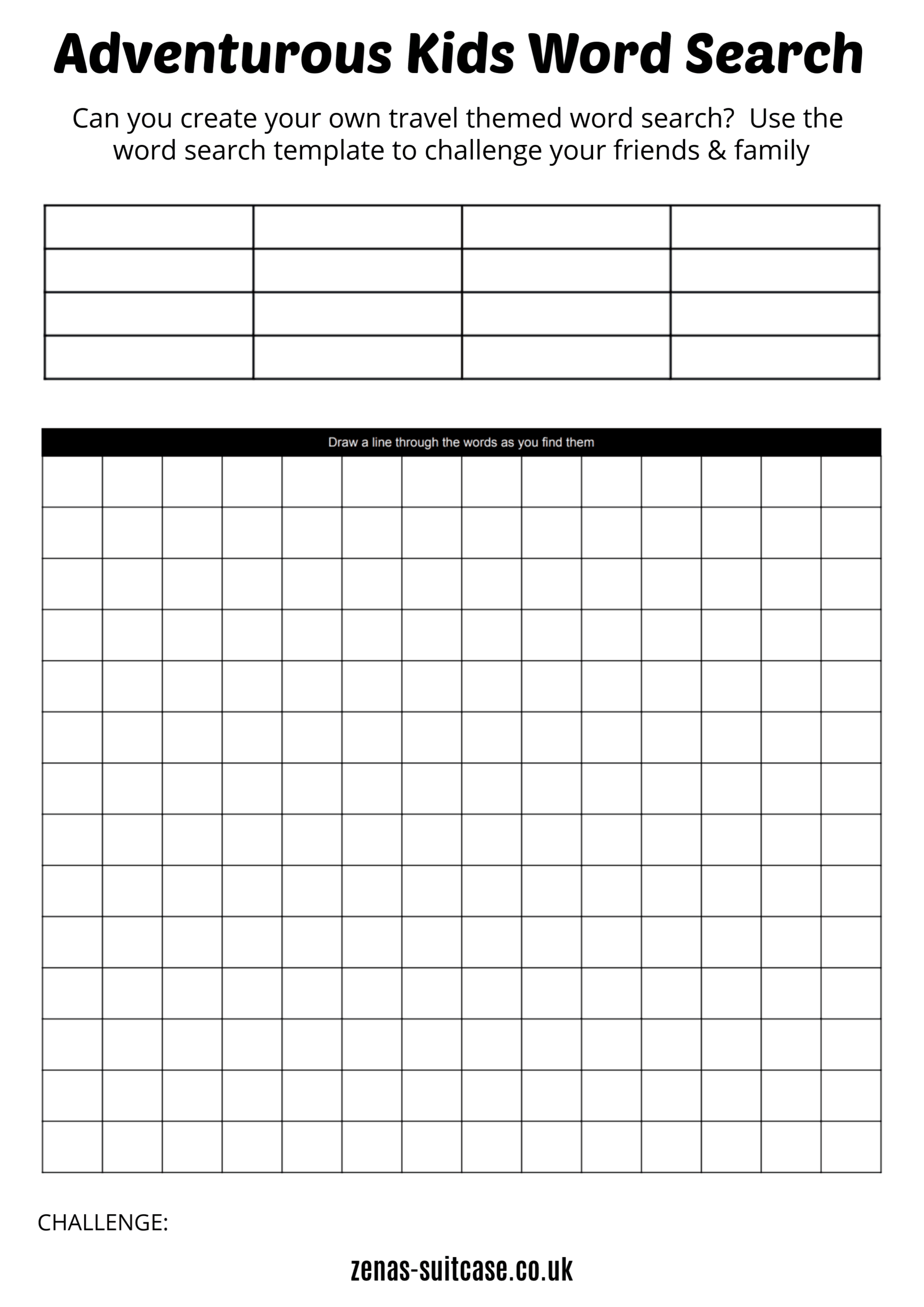 FREE Word Search Games For Kids Including Blank Template