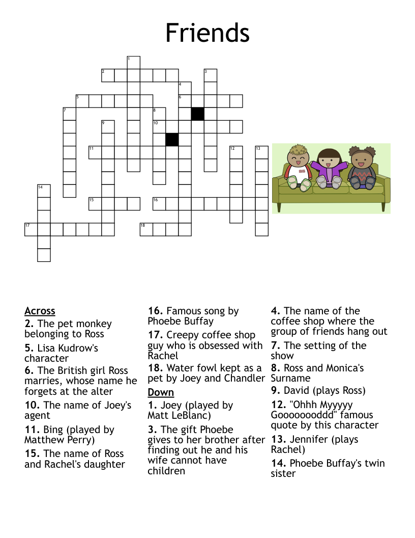 Friends Crossword WordMint
