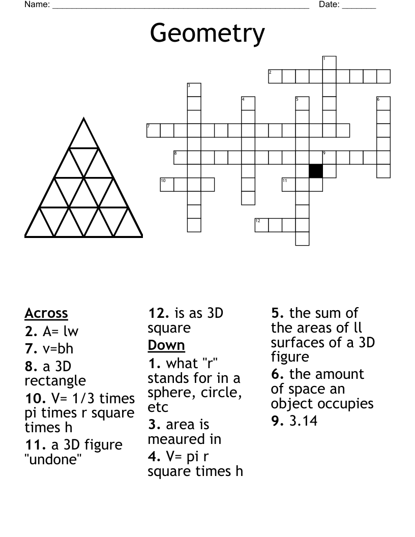 Geometry Crossword WordMint