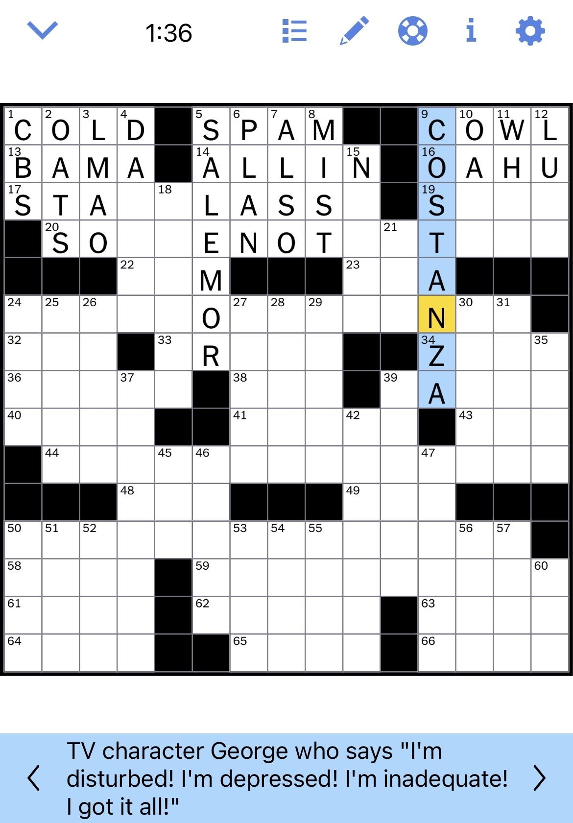 George Made The NYT Crossword R seinfeld