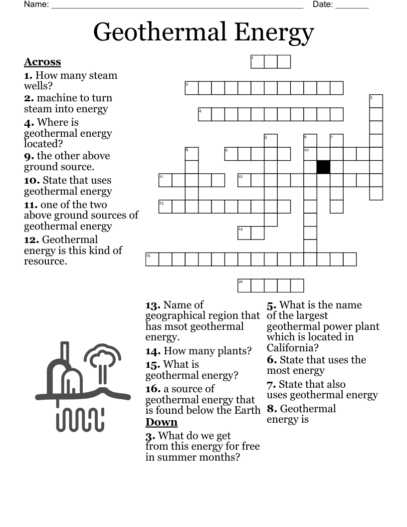 Geothermal Energy Crossword WordMint
